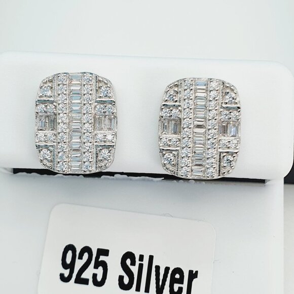 "925 Sterling Silver Cubic Zirconia Earrings, UU1P6A6075 - Picture 5 of 9